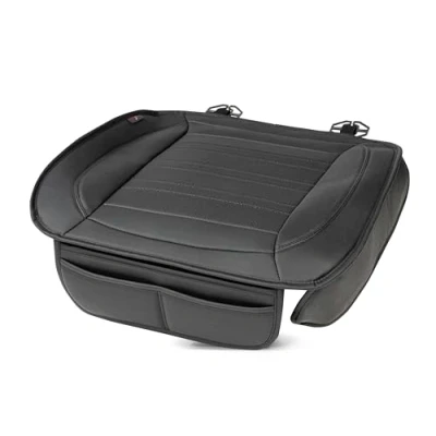 Abbildung von Walser Sitzauflage Auto Fernando, Qualitätssieger Sehr Gut*, Autositzauflage Vordersitze, Sitzauflagen 1 Stück, Autositzschoner Vordersitz Kunst Leder, Autositzkissen Fahrersitz schwarz