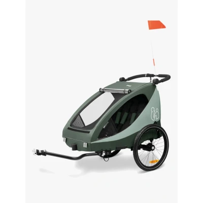 Abbildung von Hauck Fahrradkinderanhänger »2in1 Bike Trailer und Buggy Dryk Duo Plus, dark green«, für 2 Kinder; inklusive Deichsel
