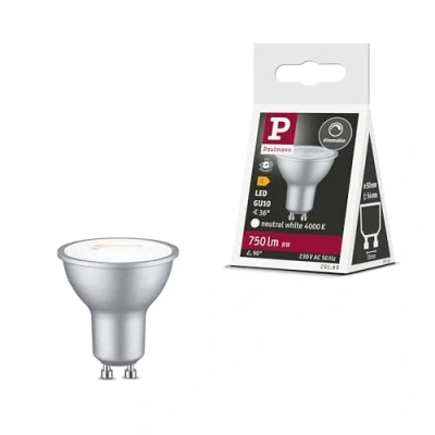 Abbildung von Paulmann 29169 Standard 230V LED Reflektor GU10 750lm 8W 4000K dimmbar Chrom matt 36 Leuchtmittel