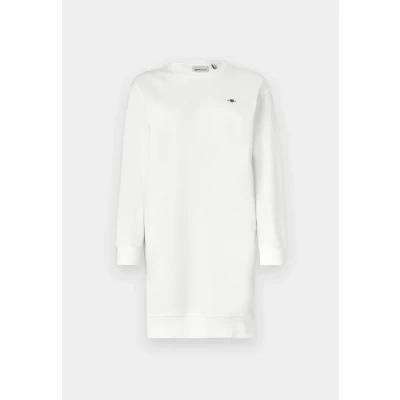 Abbildung von GANT Shield C NECK Dress Freizeitkleid, Damen, Größe: Medium, Eggshell
