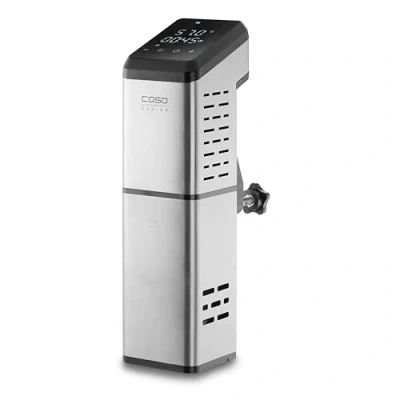 Abbildung von CASO SV 2000 Pro Sous Vide Stick, Edelstahlgehäuse, Watt, präzise Temperatureinstellung bis 90C in 0,5C Schritten, erwärmt zu 60 Liter Wasser, einstellbare Wasserzirkulation