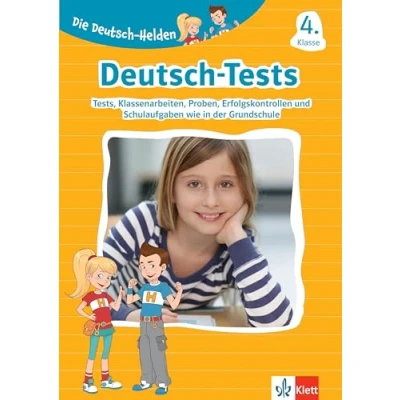 Abbildung von Klett Die Deutsch Helden: Tests 4. Klasse: Tests, Klassenarbeiten, Lernzielkontrollen, Proben bzw. Probearbeiten, Erfolgskontrollen ... Schularbeiten wie in der Grundschule