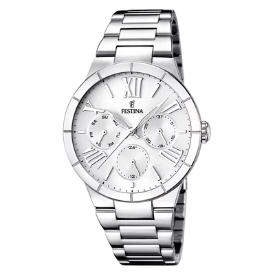 Abbildung von Festina Damen Analog Quarz Uhr mit Edelstahl Armband F16716/1
