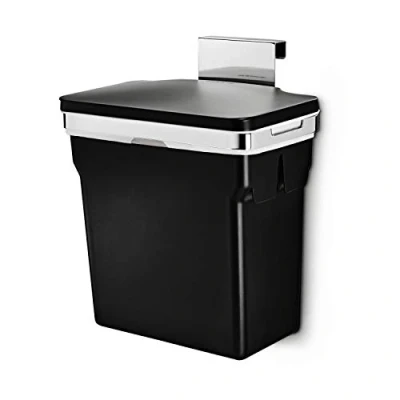 Abbildung von simplehuman CW1643 10 Liter, Schrank Abfalleimer, Hängender Mülleimer mit Deckel Küche Küchenmülleimer für Schranktür Einbau Abfallsammler Mülltrennung, strapazierfähiger Stahlrahmen, 5 Jahre Garantie