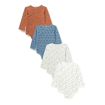 Abbildung von PIPPI Unisex Baby 4er Pack Wickelbody Kleinkind Unterwäsche Satz, Blue Mirage, 50