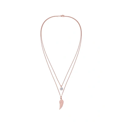 Abbildung von Elli Layer LOOK WING Halskette Rose goldcoloured, Damen, Größe: 45, gold coloured