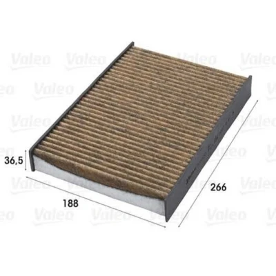 Abbildung von VALEO 701000 Innenraumfilter Aktivkohlefilter mit Polyphenol, fungizider Wirkung, antiallergischer Wirkung 266 188 36 CLIMFILTER SUPREME
