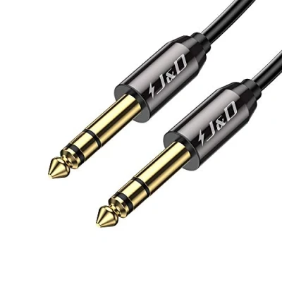 Abbildung von J&amp;D 6,35mm Stereo Audiokabel, Gold Plated [Kupfer Shell] [Heavy Duty] (1/4 Zoll) Männlich TRS auf Ausgewogen Audio Adapterkabel 1.8 Meter