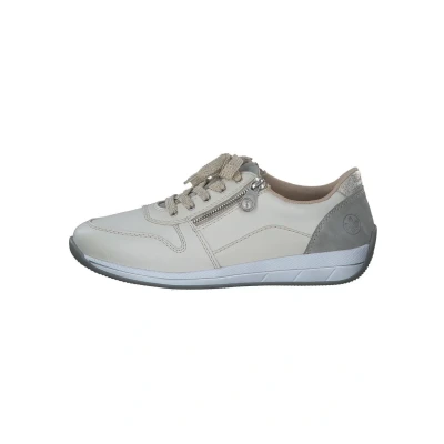 Abbildung von Rieker Sportlicher Schnürer, Damen, Größe: 36, offwhite cement beige Kunststoff