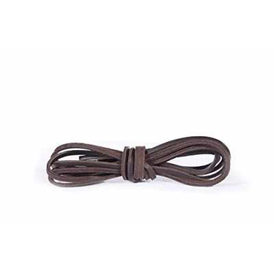 Abbildung von Kaps Schnürsenkel aus Leder, 100% Echtleder, hochwertige für Schuhe &amp; Stiefel (140 cm 8 bis 10 Schnürösenpaare / 76 Braun)