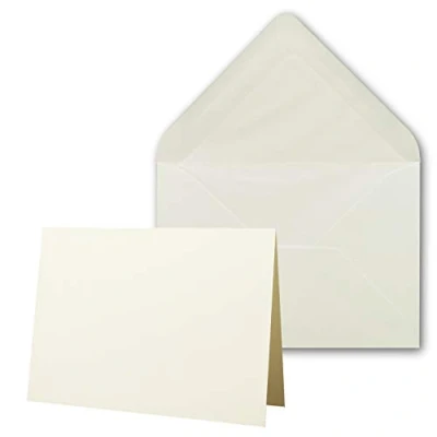 Abbildung von 25 x Kartenpaket mit gefütterten Brief Umschlägen gerippt DIN B6 Naturweiß 12 17 cm Nassklebung NEUSER PAPIER
