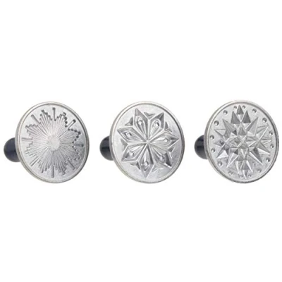 Abbildung von Nordic Ware Keksstempel, silber, Holzgriff, verschiedene Motive, Sternenhimmel, NW 01270