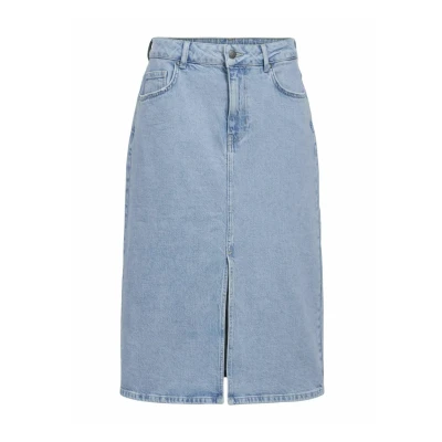 Abbildung von Object Jeansrock, Damen, Größe: Large, Light blue denim