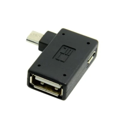 Abbildung von chenyang Micro USB OTG Adapter auf 2.0 90 Grad Rechtwinkelwandleradapter mit Strom für Telefon Tablet