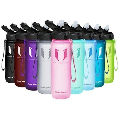Abbildung von Super Sparrow Trinkflasche mit Strohhalm Tritan Wasserflasche 750ml BPA Frei Ideale Sportflasche Auslaufsichere Trinkflaschen für Kinder Leicht, Nachhaltig