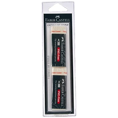 Abbildung von Faber Castell Blister 2 Radiergummi Goldfaber weiß