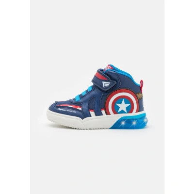 Abbildung von Geox Marvel Avengers Captain America Light UP Grayjay BOY Sneaker high für Kinder, Größe: 38, Navy/red Schuhe