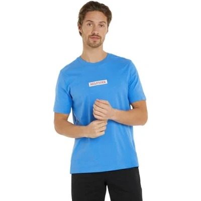 Abbildung von Tommy Hilfiger Herren T Shirt Kurzarm Rundhalsausschnitt, Blau (Blue Spell), XL
