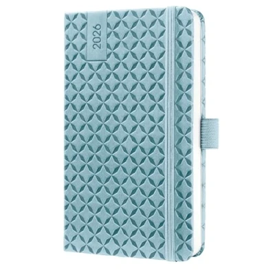 Abbildung von SIGEL J6112 Wochenkalender 2026 A6 hellblau, Hardcover, Gummiband, Stiftschlaufe, Einstecktasche, 174 Seiten, vegan, Buchkalender, Terminplaner Kalenderbuch Jolie