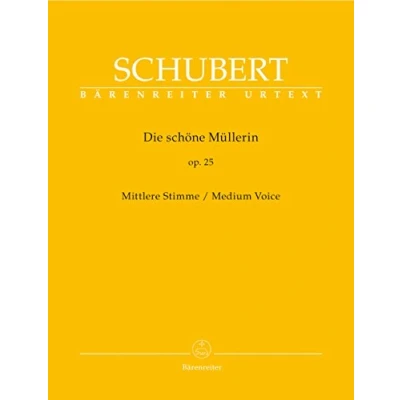 Abbildung von Die schöne Müllerin op. 25 D 795 (Mittlere Stimme). BÄRENREITER URTEXT. Singpartitur, Urtextausgabe: Vorwort von Walther Dürr über Entstehungsgeschichte und Quellenlage. Texte deutsch englisch