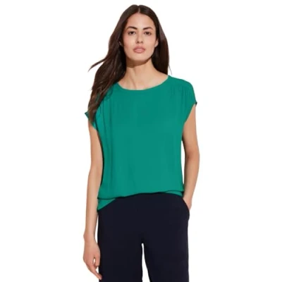 Abbildung von Street One Damen T Shirt im Materialmix intense aqua 38