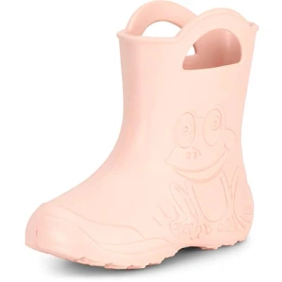 Abbildung von Ladeheid Eva federleichte Kinder Gummistiefel für Jungen und Mädchen Regenschuhe Bequeme wasserdichte Regenstiefel LA CA 01 (Puderrosa, 34/35 EU)