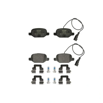 Abbildung von TEXTAR 2534701 Bremsbelagsatz mit integriertem Verschleißwarnkontakt Bremssattelschrauben Zubehör FIAT: 500 Hatchback, 500X, C Convertible