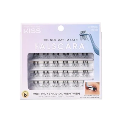 Abbildung von KISS Falscara künstliche Wimpern Multipack, Style 02, wiederverwendbare federleichte verlängernde Wimpernbüschel