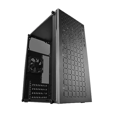 Abbildung von Mars Gaming MC 1000, Kompaktes MicroATX Gehäuse, Metall Mesh Frontdesign, Volles Seitenfenster, 1x Ultra Silent FDB 80mm Lüfter, Schwarz