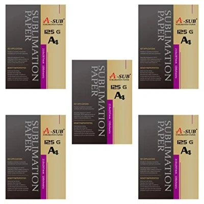 Abbildung von A SUB Sublimationspapier A4, 210x297 mm, 500 Blatt, 125 g/m², kompatibel mit EPSON, SAWGRASS, RICOH, Brother Sublimationsdruckern
