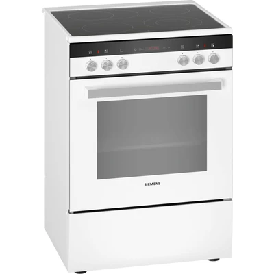 Abbildung von Siemens HK9R3A220 iQ300 freistehender Elektroherd mit Glaskeramik Kochfeld / A 60 cm Weiß ecoClean Reinigung Schnellaufheizung 3D Heißluft Plus