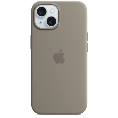 Abbildung von Apple MagSafe Silikon Back Cover Beige iPhone 15