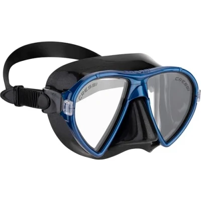 Abbildung von CRESSI Unisex Adult Ocean Hochwertige Tauchmaske zum Schnorcheln und Tauchen, Schwarz/Blau, Einheitsgröße