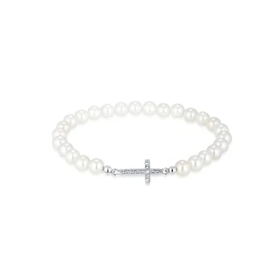 Abbildung von Elli Kreuz Kristalle Armband, Damen, Größe: 17, Weiß