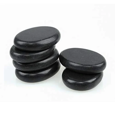 Abbildung von Windfulogo 6Pcs Heiß Massage steine Set Natur basalt beheizter Wärmer Stein für Spa 6 x 8 cm (2,36 3,14 Zoll)