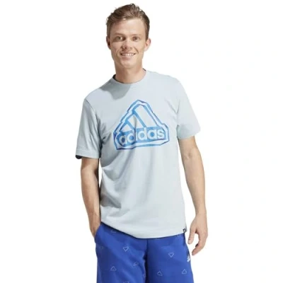 Abbildung von adidas Herren Folded Badge Graphic Tee T Shirt, Wonder Blue, L
