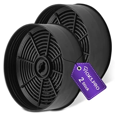 Abbildung von Vioks.pro Aktivkohlefilter 125mmØ Set 2x Ersatz für AEG Filter Dunstabzugshaube ECFB03 Abzugshaube Rund, Kohlefilter Dunstabzugshauben