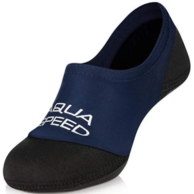 Abbildung von Aqua Speed Badesocken Kinder Baden Socken Neoprensocken rutschsicher Aquasocks Schwimmen Schwimmsocken Neopren Swimming Pool Socks for Kids Dunkelblau Schwarz Gr. 30 31 Neo