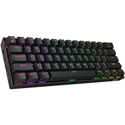 Abbildung von Redragon K530 Pro Draconic 60% Bluetooth/kabelgebundene / 2,4 GHz kabellose mechanische Tastatur, 61 Tasten, Hot Swap fähige RGB Gaming Tastatur mit Lineare rotem Schalter, für Windows/Mac/Android