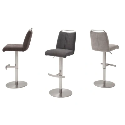 Abbildung von Robas Lund Barhocker Braun Stoffbezug drehbar 360, Barstuhl höhenverstellbar, Giulia A