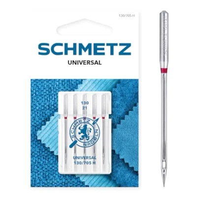 Abbildung von SCHMETZ Nähmaschinennadeln 5 Universal Nadeln Nadeldicke 65/9 130/705 H auf jeder gängigen Haushaltsnähmaschine einsetzbar