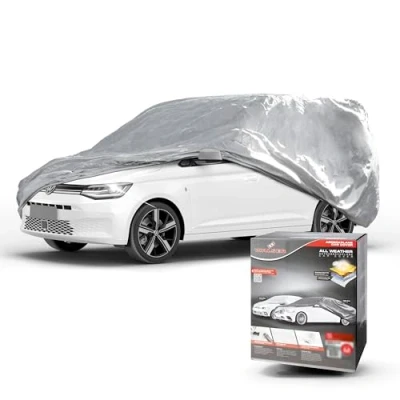 Abbildung von WALSER Abdeckplane Auto All Weather Basic, Transporter wasserdicht, 100% wetterfeste Bus Autoplane Größe 11 Silber kompatibel mit VW Caddy, Ford Transit/Tourneo, Renault Kangoo