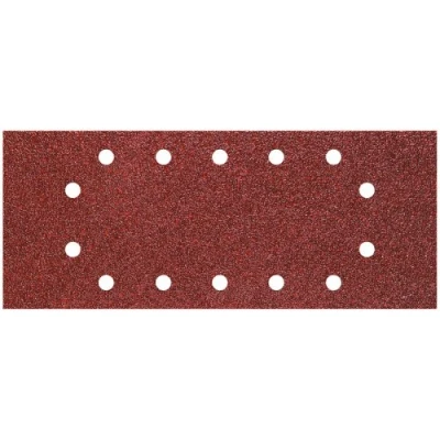 Abbildung von wolfcraft Schleifstreifen für Holz und Metall 115 x 280 mm I 1986200 25er Pack, Korund Körnung 40, 80, 120 Ideal Schwingschleifer gelocht Staubabsaugung