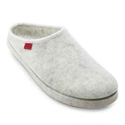 Abbildung von Andrés Machado Hausschuhe für Damen Herbst Unisex Slipper drinnen und draußen AM001 Pantoffeln aus Filz mit Rutschfester Gummisohle Weiß, EU 39
