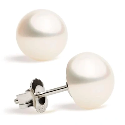 Abbildung von Perlenohrringe Damen und Frauen Ohrstecker, Süßwasser Zuchtperlen Knopfperle SECRET &amp; YOU Perlen Ohrstecker Sterling Silber 925 Erhältlich in 10 Größen von 4 mm bis 13
