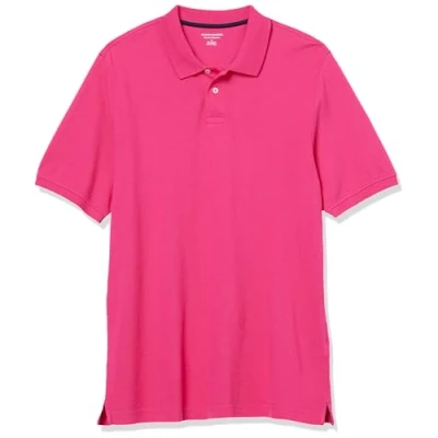 Abbildung von Amazon Essentials Herren Polohemd mit normaler Passform aus Baumwollpiqué (erhältlich in Big &amp; Tall), Intensive Rosa, S