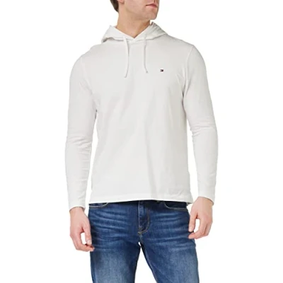 Abbildung von Tommy Hilfiger Herren Langarmshirt mit Kapuze , Weiß (White), S