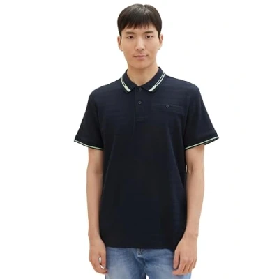 Abbildung von TOM Tailor MIT Struktur Poloshirt, Herren, Größe: XXL, Sky captain blue
