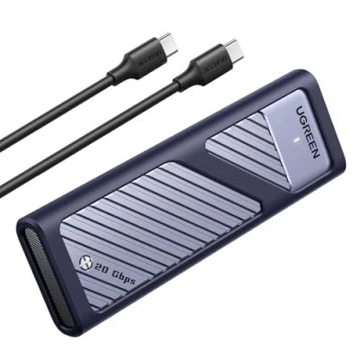 Abbildung von UGREEN 20Gbps NVMe SATA SSD Gehäuse USB C 3.2 Gen 2x2, M.2 mit Kühlkissen für und von M Key/ M+B Key in 2280/2242/2230/2260, kompatibel MacBook, HP 14pro, iPhone, PS5