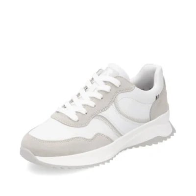 Abbildung von Rieker Damen Low Top Sneaker W1302, Frauen Halbschuhe, lose Einlage,Strassenschuhe,Freizeitschuhe,Turnschuhe,Weiss Kombi (83),40 EU / 6.5 UK